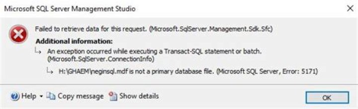 Attempt to retrieve data for object failed for Server '...'. (Microsoft.SqlServer.Smo) Invalid Urn f |